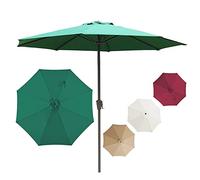 CLSDRZC Parasol Crank 2.7M/3.0M Umbrellas for Outdoor Table Market Umbrella with Sturdy Ribs, Sun Protection Detachable Without Base, Pool, Lawn & Garden，Green 10tf(300cm)