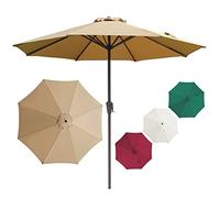 CLSDRZC Parasol Crank 2.7M/3.0M Umbrellas for Outdoor Table Market Umbrella with Sturdy Ribs, Sun Protection Detachable Without Base, Pool, Lawn & Garden，Green 10tf(300cm)