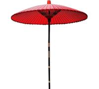 CLSDRZC Parasol Round Retro Red Patio Market Outdoor For Yard Garden Beach Umbrella Shade