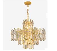 CLSDRZC Postmodern Round Ceiling Light,E14 Light Luxury Round Crystal Chandelier,Romantic Elegant Gold Hanging Light,Staircase Dining Room Lights-Gold. 60cm
