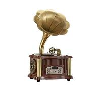 CLSDRZC Record Player Gramophone Phonograph Turntable Wireless Speaker with Aux-in FM Radio USB Port for Flash Drive Gramophon