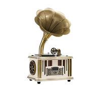 CLSDRZC Record Player Music Box Phonograph Turntable Wireless Speaker with Aux-in FM Radio USB Port for Flash Drive Gramophone