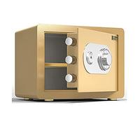 CLSDRZC s Small Home Fireproof,Anti-theft And Anti-drill Storage Cabinet With Code Lock,Metal Steel Hotel Office Secret Cabinet,Gold (H30cm)