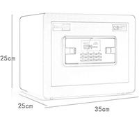 CLSDRZC Safes Safes Home Invisible Password Office Anti-Theft Alarm Deposit 25Cm Bedside Cabinet Security Closet 35 * 25 * 25Cm Safe,Gold