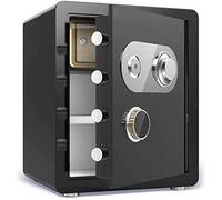 CLSDRZC Safes Safes Household Mechanical Lock + Key Deposit High Security Steel Vault Anti-Theft f and Waterproof Electronic 38X33X45Cm Safe，Light Brown