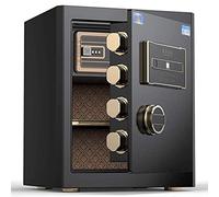 CLSDRZC Security, Electronic Cabinet for home, With Keypad, Wall, Unlocked Fingerprint, 2 Key for emergency opening, 38x32x45cm, Black