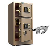 CLSDRZC Security, for home and office, Fingerprint Password Cabinet Fireproof and Waterproof with Double Door with Digital Keyboard,BLACK