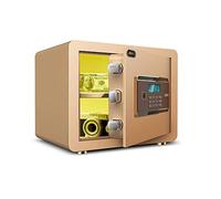 CLSDRZC Security,Small Home Digital Value Wall-Mounted Cash with External Power,LED Light,Emergency Key-Gold