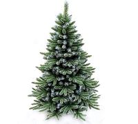 CLSDRZC Spruce Hinged Artificial Christmas Tree Flocked Snow Auto-Spread Decorated Trees in Stand Xmas for Indoor Holiday-Green 6Ft(180cm) The New