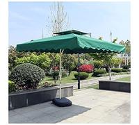 CLSDRZC Square Water Injection Base, 220cm Breathable Double Top Sunshade Waterproof Cantilever Small Parasol for Garden Balcony Patio,Red