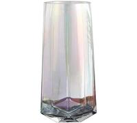 CLSDRZC Stained Glass Vase Gradient Rose Lily Flower Arrangement Hydroponic Table Transparent(Purple,9 * 25cm)