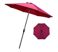CLSDRZC Table 9ft/10ft Outdoor Parasol with Crank, Sun Protection Ventilation, Patio Umbrella Market for Balcony, Dining Tables, Gardens, Pool，Khaki 270cm(9tf)