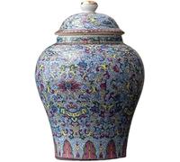 CLSDRZC Tea Coffee Sugar Canisters Ginger Jar Tea Canister Ceramic Vase(Green)