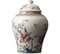 CLSDRZC Tea Coffee Sugar Canisters Ginger Jar Tea Canister Ceramic Vase(Green)