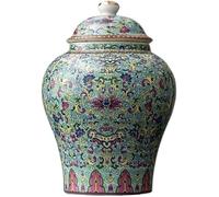 CLSDRZC Tea Coffee Sugar Canisters Ginger Jar Tea Canister Ceramic Vase(Green)