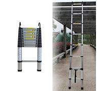 CLSDRZC Telescopic Ladder Portable Extension Ladder, Multi-Purpose Sturdy Telescopic Ladders, 1.7m/2.1m/2.5m/2.9m/3./3.7m/4.1m/4.5m/4.9m/5. Tall Loft Ladder