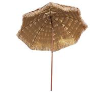 CLSDRZC Thatch Parasol for Outside/Garden/Deck/Lawn, 2.4m Beach Patio Table Umbrella with Pole Tilt Button, Waterproof Sun Shelter