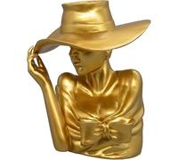 CLSDRZC Unique Creative Top Hat Ladies Dried Bouquet Flower Vase Flower Arrangement Sculpture Flowerpot Living Room Centerpiece Decor, Elegant Lady