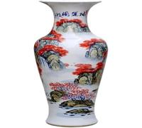 CLSDRZC Vase Tabletop Flower Vase Retro Chinese Ceramic Hand-Painted Landscape Painting Floor-to-Ceiling Large Vase Living Room Ornaments Decor