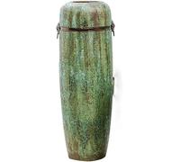 CLSDRZC Vases Ceramic Art, Dark Green, Porcelain Porch Ornaments