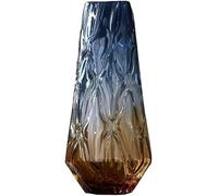 CLSDRZC Vases Gradient Stained Glass Vase Home Restaurant Coffee Table Office Desktop Decoration Vase Slightly Transparent 3 Sizes to Choose from Home Garden(A)