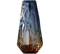 CLSDRZC Vases Gradient Stained Glass Vase Home Restaurant Coffee Table Office Desktop Decoration Vase Slightly Transparent 3 Sizes to Choose from Home Garden(A)