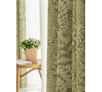 CLSDRZC Vintage Green Foliage Floral Farmhouse Semi Blackout Boho Curtains,63 Inchs Length Cotton Linen Blend Bohemian Drapes Pinch Pleated for Living Room Bedroom,1 Panle,100" W x 63" L