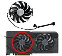 CLSOZAW Laptop parts For ASUS for Radeon RX7700XT 7800XT 7900 DUAL OC Graphics Card Replacement Fan(Left fan)