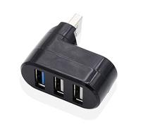 CLSSLVVBN 3-Port USB Hub Rotatable USB3.0 High-Speed Splitter Universal Laptops Extender Phone Charging Adapter Office Supplies, Black, Plastic Case