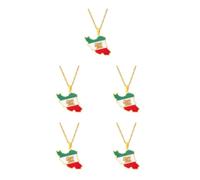 CLSSLVVBN 5 Set of Versatile Necklace With Iran Map Flag Pendant For All Occasions Environmentally Friendly. Stainless Steel Necklaces gold, gold 5Set
