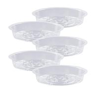 CLSSLVVBN 5pieces Plant Pot Saucers With Transparent Flower Pot Tray Multi-purpose ABS Clear Plastic Plant Pots Tray Orchid Pots Tray Clear, Transparent color, 12inch(30cm)