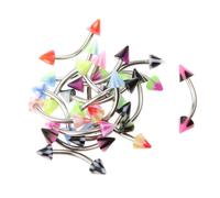 CLSSLVVBN Assorted Eyebrow Rings Crafted With 316L Stainless Steel Cone Diameter 3mm Offers Stylish Vibe ColorAssorted Gauge16g Pin Diameter1.2mm Cone Diameter3mm