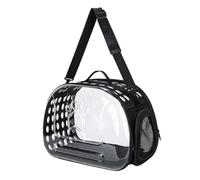 CLSSLVVBN Breathable Portable Cat Carrier Bag Collapsible Transparent Carrier Designed For Traveling With Pets So Pet Will Not Feel Hot In Bag For Long Time. Cats Provides With 2 Ways To Carry