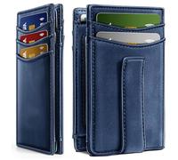CLSSLVVBN Card Wallet for RFID Blocking Wallets Card Holder Easy Leather Wallet Card Holder Money Clip with Simplified, D