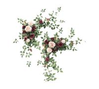 CLSSLVVBN Charming Chair Floral Garland Wreath Wedding Welcome Sign Introduces Warmth To Every Ceremony Atmosphere Artificial Flower Swag Set Corner Flower Row Door
