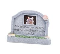 CLSSLVVBN Creative Resin Garden Headstone Sturdy Pet Memorial Statue For Beloved Pets Garden Pet Small Animal Monumen Grave Marker Solid Waterproof Monument Loss Of Sympathy Gifts, Grey, Miss