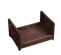 CLSSLVVBN Easy Installation Conveniently Set Up Baby Photography Wooden Beds Timeless Classic Newborn Photography Wooden Bed, coffee