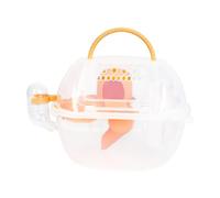 CLSSLVVBN Hamster Travel Carrier Cage Mice Friendly Spacious Container For Outdoor Adventures And Comfortably Sized Travel Guinea Pig Cage Pet Outgoing Traveling Habitat, Orange, 29x20cm