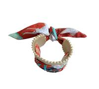 CLSSLVVBN Layered Retro Bracelet Exotic Style Vintage Silk Wristband French Retro Colored Silk Scarf Bracelet Alloy Elegant, red
