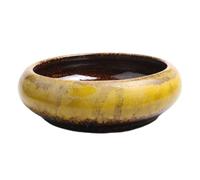 CLSSLVVBN Materials Vintage Ceramic Glazed Bonsai Pot For All Plants Indoor And Outdoor Ceramics Flower Plant Container For Home, yellow