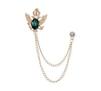 CLSSLVVBN Men Brooch Crown Wing Brooch For Men Unique Decoration Transforming Any Outfit Adding Style And Flair To Fashion Choices Shirt Tie Hat Scarf Dress Coat Fashion, Gold and Green, 3.5x3.2cm