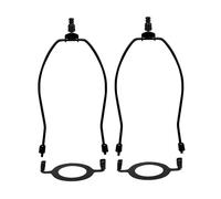 CLSSLVVBN Metal Lamp Harp With Ball Finial And Saddle Holder For E26 Bedside Desk Table Floor Lampshade Installation Lampshade Brackets Table Floor Light Fitting Harp, Black, 20.3cm