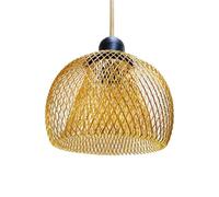 CLSSLVVBN Metal Woven Lampshade Pendant Light Shade Elegant Handwoven Rustic Hanging Light Fixtures For Cozy Dining Room Kitchen Island Dining Room Cafe Hotel Cover, gold spherical