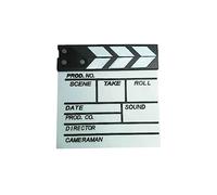 CLSSLVVBN Movie Clapperboard Professional Sign Plate Printed Pattern Wood Director Clapperboards Scene Boards Accessories, White/S, 20 * 20CM