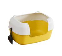 CLSSLVVBN Open Top Cat Litter Box Featuring High Sides Offers Maximum Against Mess While Providing For Kittens Cat Litter Tray Toilet Tray Pet Indoor Kitty, yellow, 48x24.7x28.7cm