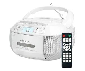 CLSSLVVBN Portable CD Player With Bluetooth AM/FM Radio High-Fidelity Sound And Versatile Playback Options ABS Cd Players For Home, White