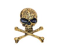 CLSSLVVBN Punk Style Skull Brooch Crossbones Designer Vintage Brooches for Women Fashionable Broochpins Easter Thanksgiving Jewelry, Gold