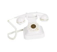 CLSSLVVBN Recording Phone Vintage Style Allows Guests to Leave Beautiful Audio Messages Creating Lasting Keepsakes Landline Phone Model Desk Telephone Old, White, 14.5x14.5x16.5cm