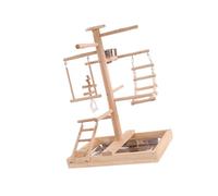 CLSSLVVBN Solid Wood Parrot Stand With Claws Grinding Sticks Provides Fun Activity Space For Parrots Encouraging Climbing And Chewing Bird Chews Toy Supplies Bird Swing Hanging Rings