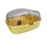 CLSSLVVBN Spacious Hamster Cage Features Interactive Top And Transparent Ensures Proper Encouraging Healthy Activities Large Hamster Cage Habitat Acrylic Portable, yellow, 35.5x27.5x20cm